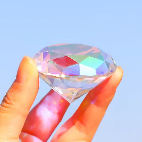 Irisierend Bergkristall Sonnenfänger Hängendes Ornament Facettiert Glas Mond Blumen Anhänger Für Fenster Garten Deko Regenbogenmacher