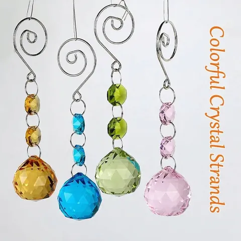 K9 Colorful Crystal Ball Suncatcher Hanging Ornament For Windows European Geometric Prism Pendant Lamp Accessories Home Decor Wedding Party Gift