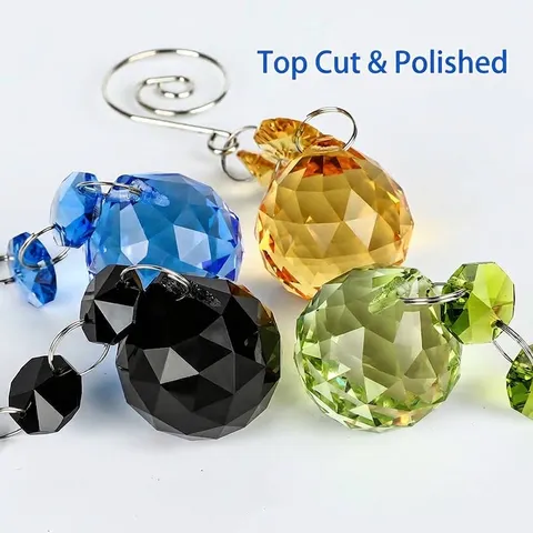 K9 Colorful Crystal Ball Suncatcher Hanging Ornament For Windows European Geometric Prism Pendant Lamp Accessories Home Decor Wedding Party Gift
