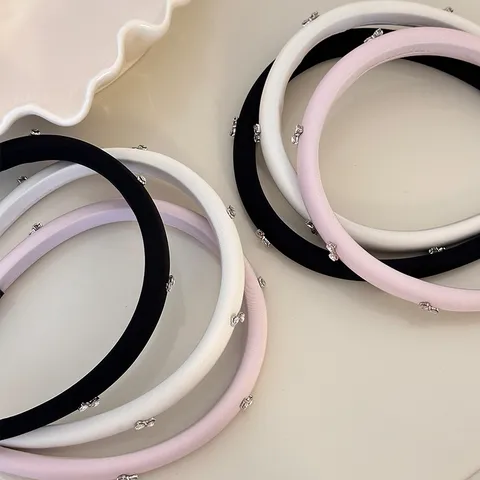 Koreaanse Hoog Schedel-Top Gevoerde Spons Haarband Voor Vrouwen Strass Vlinder Decor Elegant Zoet Haarband Mode Haaraccessoires