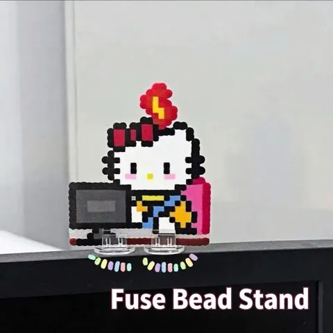 Transparent Acrylic Display Base For Fuse Beads Standee DIY Handmade Material Spring Wobbler Stand Support Plate Accessory