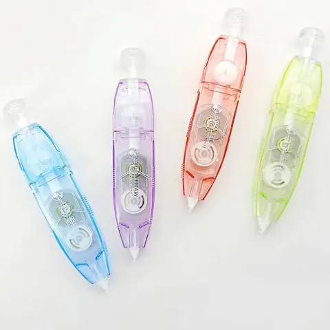 Cinta Correctora Estilo Pluma Gran Capacidad Recargable Silenciosa Película PET Colores Macaron Para Estudiantes Escuela Oficina