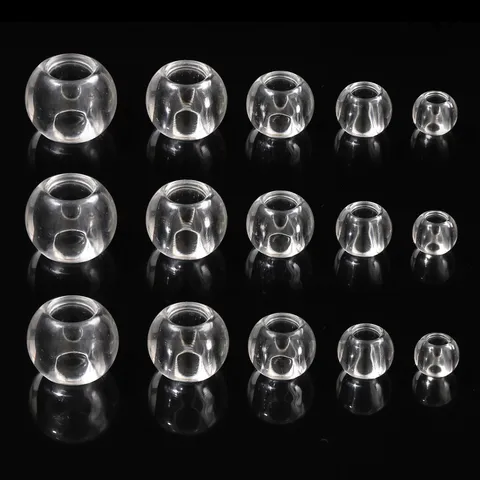 Transparent Acrylic Large Hole Round Beads For DIY Bracelet Necklace Jewelry Making Imitation Crystal Loose Beads Handmade Accessories