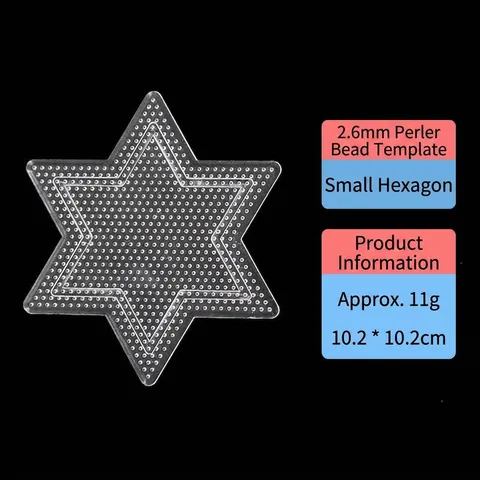 Transparent Perler Bead Pegboard For DIY Fuse Beads Geometric Shaped Template Round Star Heart 2.6mm Beads Crafts Board Kids Puzzle Tools