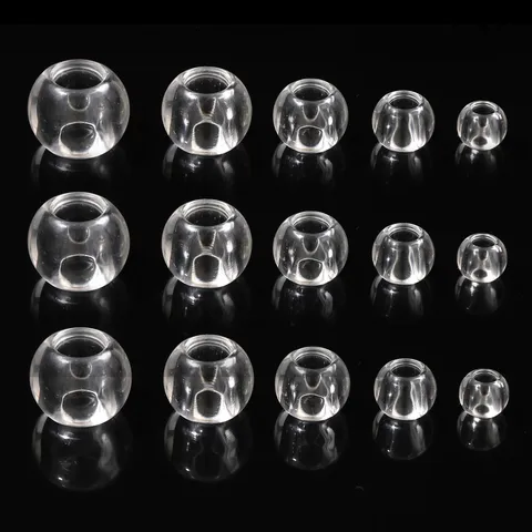 Transparent Acrylic Large Hole Round Beads For DIY Bracelet Necklace Jewelry Making Imitation Crystal Loose Beads Handmade Accessories