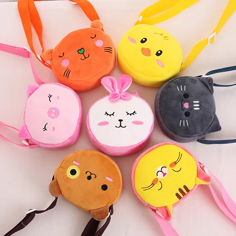 Simpatica Borsa a Tracolla in Peluche con Animali Cartoni Animati per Bambini Ragazzi Ragazze Piccola Borsa a Spalla Regalo Asilo Nido Borsa Ricamata