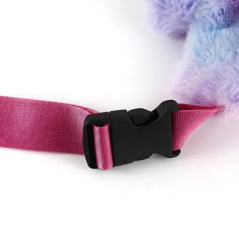 Cute Unicorn Plush Waist Bag For Kids Girls Pastel Rainbow Sequin Embroidery Cartoon Chest Bag Crossbody Bag Fanny Pack