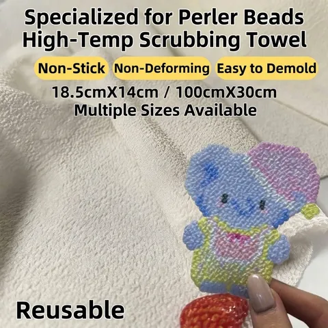 Heat Resistant Polyester Exfoliating Bath Towel Coarse Texture Ironing Cloth For DIY Perler Bead Crafts White Scrubbing Towel