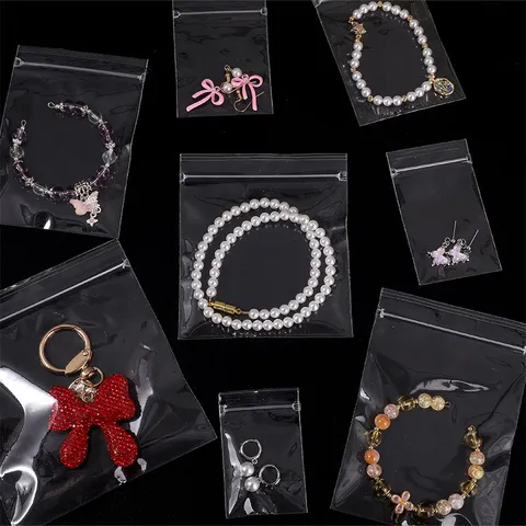 Transparent PP Ziplock Bags For Jewelry Small Plastic Storage Bags Anti-Oxidation Seal Bags Clear Packaging Bags For Earrings