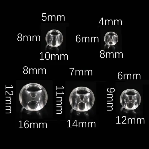 Transparent Acrylic Large Hole Round Beads For DIY Bracelet Necklace Jewelry Making Imitation Crystal Loose Beads Handmade Accessories