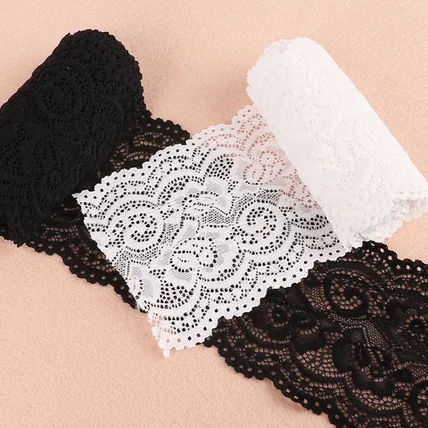 Elastisch Rose Floral Spitzenbesatz Band Breit Stretch Ajouré Für Nähen Handwerk DIY Kleidung Zubehör Hochzeit Deko