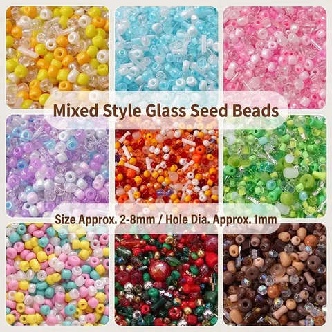 Mixed Glass Seed Beads For DIY Jewelry Making Colorful Round Loose Beads For Bracelet Necklace Crafting Supplies Handmade Bead Accessories