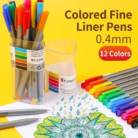 Styno Multicolor Fineliner Pens Fine Tip Art Marker Pens For Journaling Sketching Drawing Office School Supplies