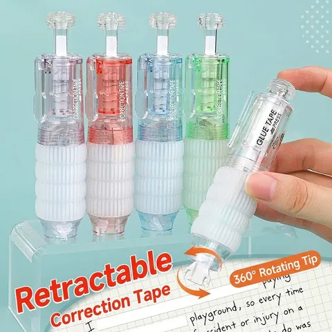 Cinta Correctora Retráctil Transparente ST-36 Cinta de Presión de Corrección Con Cabezal Giratorio de 360 Grados Oficina