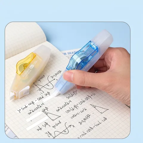 Cinta Correctora Recargable de Gran Capacidad Papelería Estética Colores Macaron para Estudiantes Escuela Oficina Niñas Cinta de Corrección Portátil