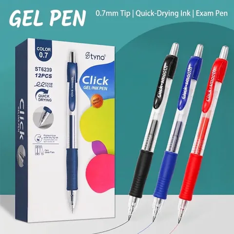 Bolígrafo de Gel Retráctil 0.7 Punta de Bala Tinta de Secado Rápido para Oficina Escuela Negro Azul Rojo