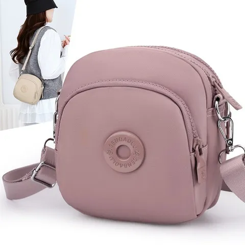 Borsa a Tracolla da Donna Leggera in Nylon Moda Borsa a Spalla Guscio Resistente all'Acqua Multi Cerniera Casual Pendolare Borsa Messenger