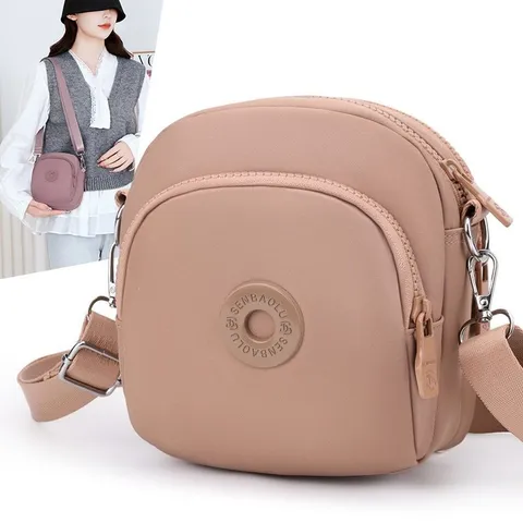 Borsa a Tracolla da Donna Leggera in Nylon Moda Borsa a Spalla Guscio Resistente all'Acqua Multi Cerniera Casual Pendolare Borsa Messenger