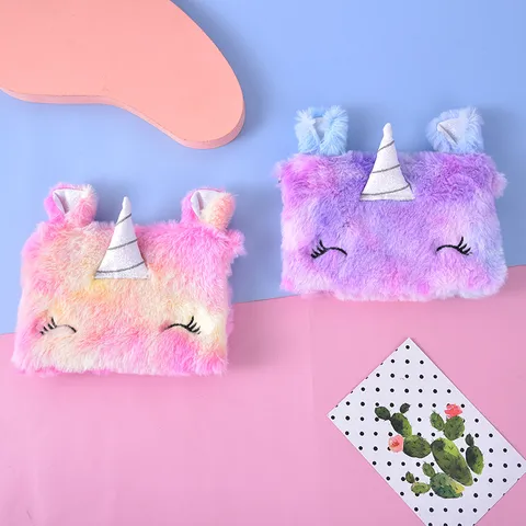 Sac à Bandoulière Licorne en Peluche pour Enfants Mignon Sac à Épaule Mini Dégradé Avec Chaîne en Métal pour Filles Cadeau