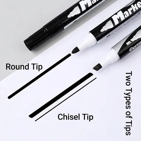 Large Capacity Permanent Marker Waterproof Quick Drying Oil Based Ink Pens Round Chisel Tip For Logistics Office School Supplies Professional Marking Pens