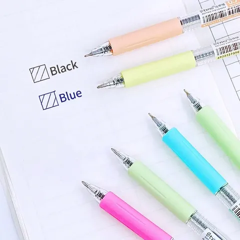 Bolígrafos Retráctiles Punta de Bala 0.7mm Escritura Suave Cuerpo Multicolor Tinta Negra Azul Suministros de Oficina y Escuela
