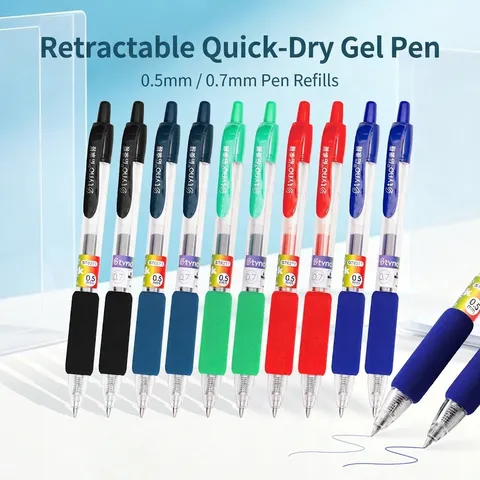 Juego de Bolígrafos de Gel Retráctiles Tinta de Color de Secado Rápido Con Agarre de Goma Suministros Escolares de Oficina