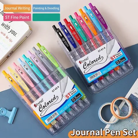 Juego de Bolígrafos de Gel de Colores 0.5mm Punta ST Retráctil Colores Morandi Arcoíris para Diario Dibujo Estudiantes Suministros Escolares