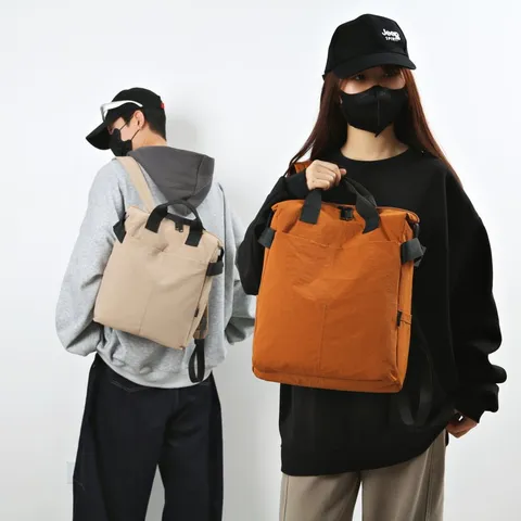 Mochila de Nailon Minimalista de Gran Capacidad para Hombre Mujer Impermeable Casual Bolsa Escolar Bolsa de Pañales Multifunción Bolso de Mano Bolso de Hombro