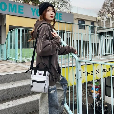Unisex Mode Nylon Crossbody Tas Kleine Multifunctionele Mobiele Telefoon Tas Casual Outdoor Messenger Bag Voor Dames Heren Zwart Grijs