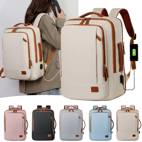Grote Capaciteit Uitbreidbaar Reizen Rugzak Waterdicht Oxford Doek Mode Laptop Tas Met USB Poort Voor Mannen Vrouwen Casual