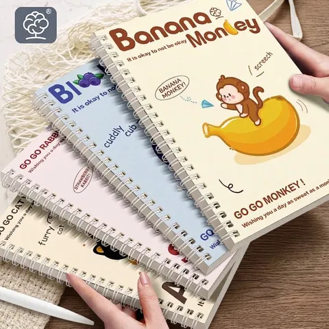 A5 B5 Spiralnotizbuch Verdicktes Spiralbuch Koreanischer Ins-Stil Cartoon Frucht Tier Muster Schulbedarf Student Notizblock