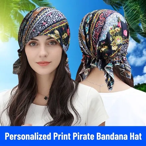 Unisex Pirate Bandana Hat Paisley Floral Print Patterns Thin Breathable Headscarf Skull Cap Outdoor Fashion Headwear
