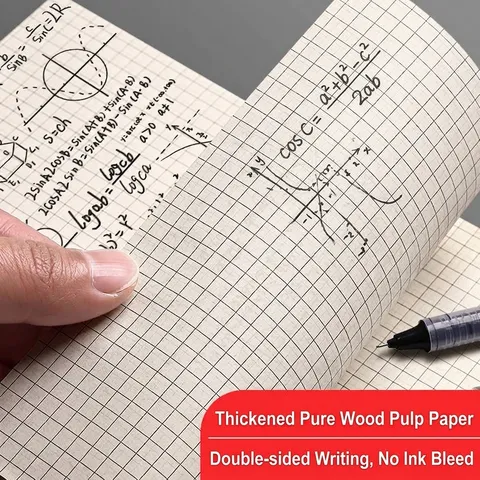 Thickened Wood Pulp Grid Paper Double Sided Square Grid Scratch Pad Professional Math Calculation Notebook For Students Office Supplies