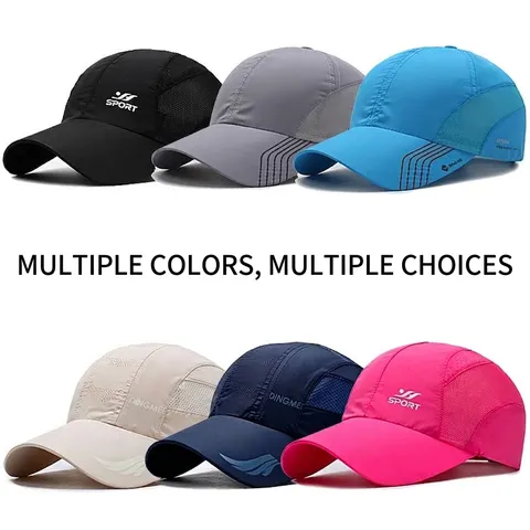 Quick Dry Baseball Cap Breathable Mesh Outdoor Sun Hat For Men Women Sport Sunshade Mountaineering Fishing Hat Letter Print Adjustable Hat