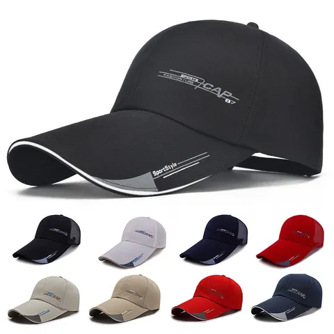 Extended Brim Baseball Cap Sun Protection Breathable Mesh Sport Hat For Men Women Adjustable Casual Cotton Outdoor Sun Hat