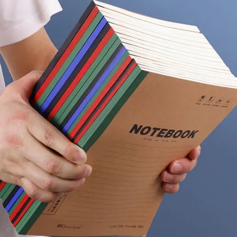 Thickened Kraft Paper Notebook A5 B5 Lined Exercise Book For Students Office Minimalist Wireless Glue Binding Stationery Pad