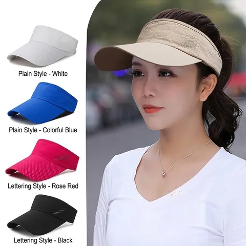 Unisex Summer Mesh Breathable Visor Hat Long Brim Sun Protection Quick Dry Tennis Sports Cap For Men Women Outdoor