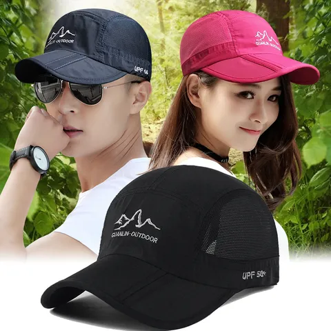 Unisex Outdoor Sun Protection Baseball Cap Foldable Brim Quick Dry Breathable Mesh Hiking Sport Hat For Men Women Camping Fishing