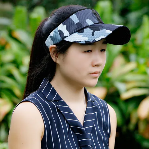 Visera de Sol Camuflaje Lunares Mujeres Hombres Deporte Exterior Senderismo Ciclismo Ajustable Transpirable Gorra