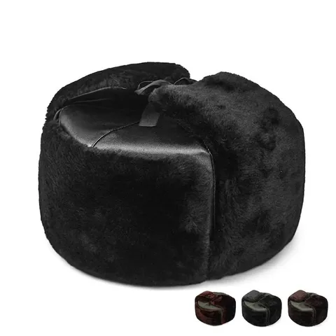 Winter Oeshanka Hoed Voor Heren Dames Verdikte Kunstbont Trapper Hoed Warm Winddicht Outdoor Russische Bombermuts Koude Bescherming Oorkleppen Hoed