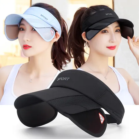Sombrero Visera Parasol Unisex para Deportes al Aire Libre Con Ala Grande Retrátil Protección UV Ajustable Poliéster Transpirable Gorra Pesca