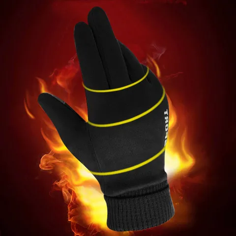 Winter Suede Warm Gloves Men Women Outdoor Casual Touch Screen Full Finger Exposed Fingers Thick Fleece Lined Sport Gloves