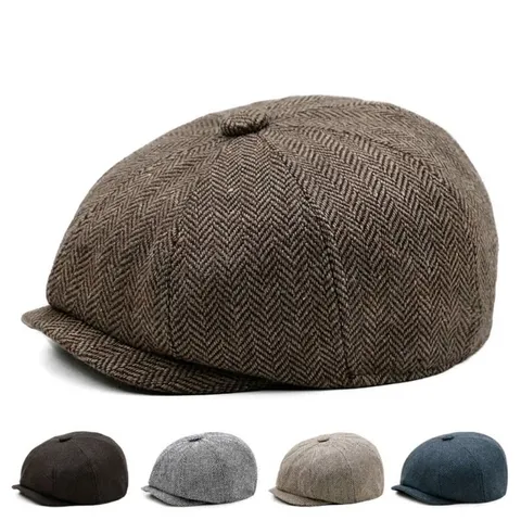 Kinder Fischgräten Schiebermütze Retro Britischer Stil Baskenmütze Für Jungen Mädchen Herbst Winter Mode Accessoire