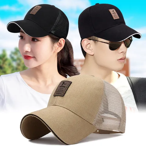 Men Business Baseball Cap Casual Outdoor Sun Hat Cotton Mesh Golf Hat Adjustable Sport Trucker Hat For Men Women