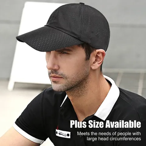 Summer Breathable Mesh Baseball Cap For Men Women Large Head Circumference Sun Protection Long Brim Outdoor Quick Dry Sports Hat