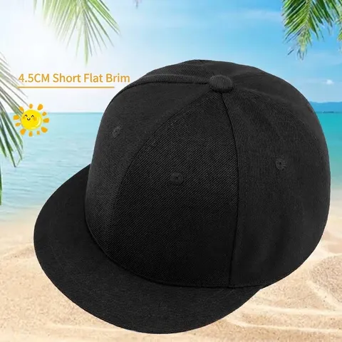 Heren Korte Platte Rand Honkbalpet Harde Bovenkant Hip Hop Streetwear Hoed Effen Kleur Verstelbare Mode Snapback Outdoor
