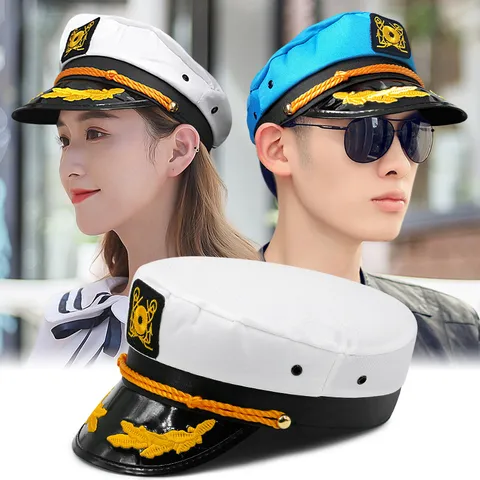 Marine Kapitän Matrosen Hut Für Herren Damen Bestickt Yacht Hut Verstellbare Flachdeckel Militärmütze Für Party Outdoor