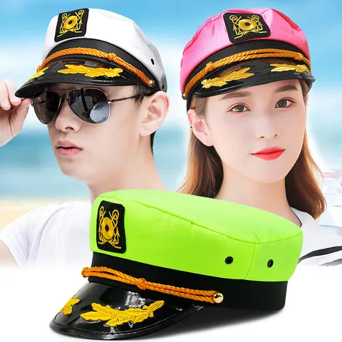 Marine Kapitän Matrosen Hut Für Herren Damen Bestickt Yacht Hut Verstellbare Flachdeckel Militärmütze Für Party Outdoor