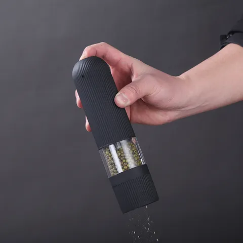 Moulin à Poivre et Sel Électrique Grosseur Réglable Noyau en Céramique Matériau ABS avec Lumière LED Outil de Cuisine
