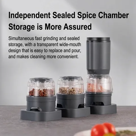 Macinaspezie Elettrico Macinapepe Ricaricabile Con Nucleo in Ceramica Grado di Macinatura Regolabile Macchina da Cucina Modulare